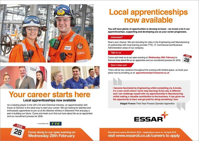 Start your career with an apprenticeship at Stanlow